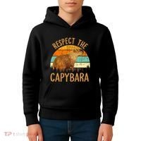 Respect The Capybara Animal Funny Capybara Lover Kids Hoodie thumb 4