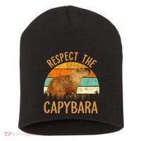 Respect The Capybara Animal Funny Capybara Lover Short Acrylic Beanie thumb 0