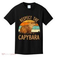 Respect The Capybara Animal Funny Capybara Lover Kids T-Shirt thumb 0