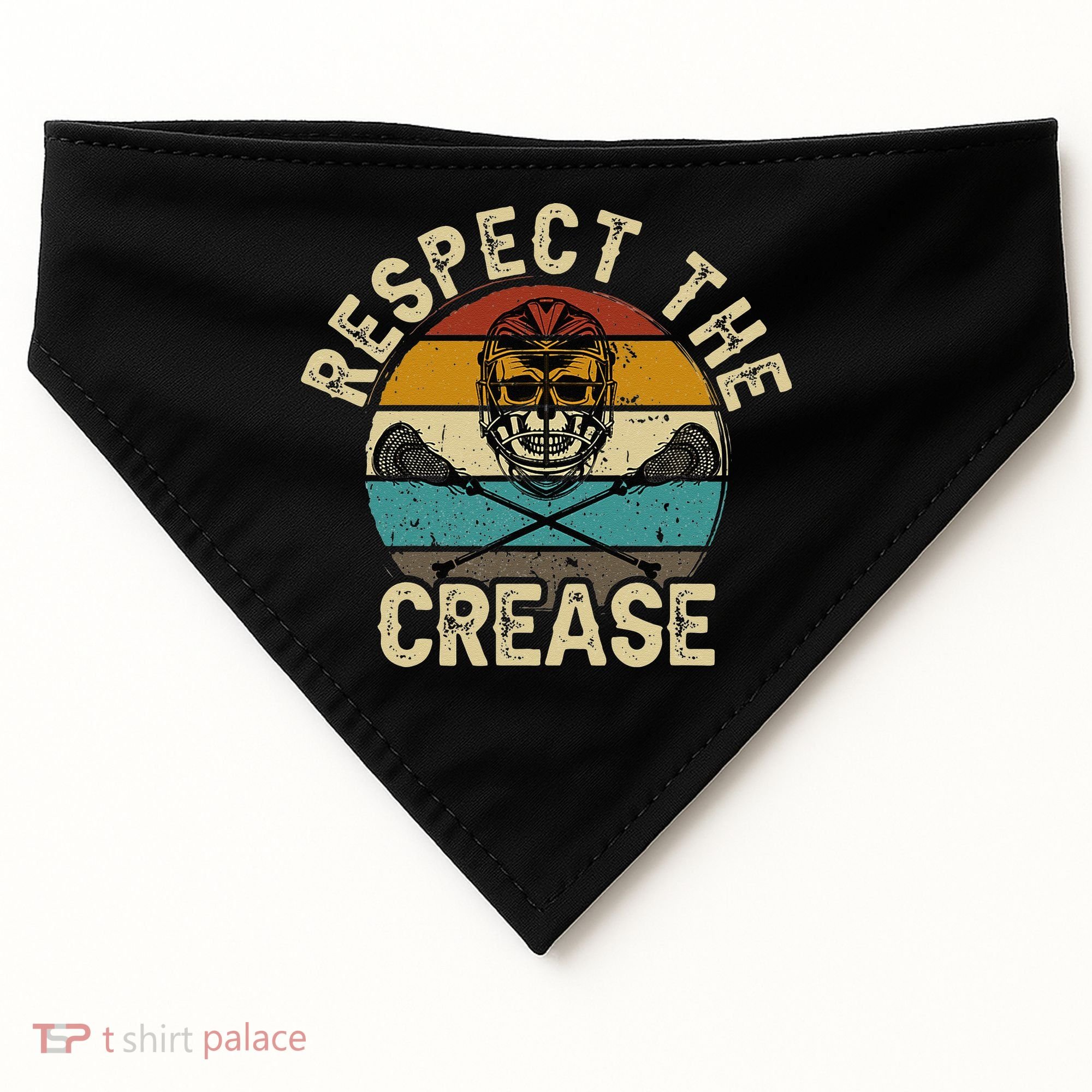 Respect the Crease Lacrosse Goalie USA-Made Doggie Bandana