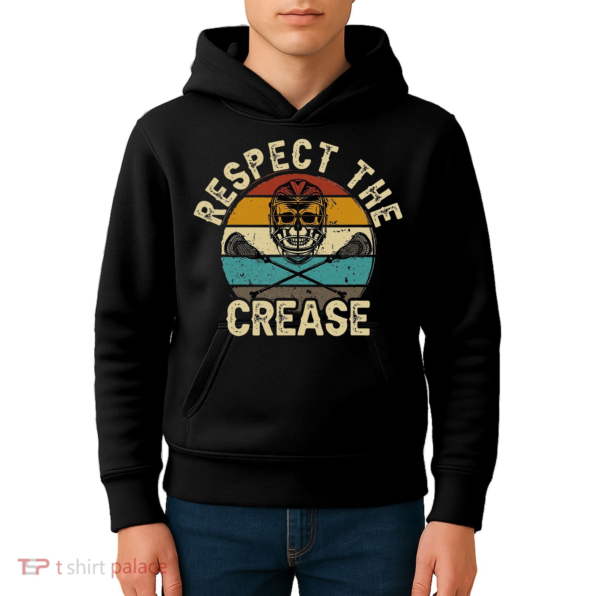 Respect the Crease Lacrosse Goalie Kids Hoodie