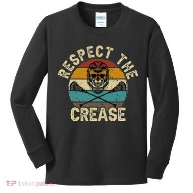 Respect the Crease Lacrosse Goalie Kids Long Sleeve Shirt