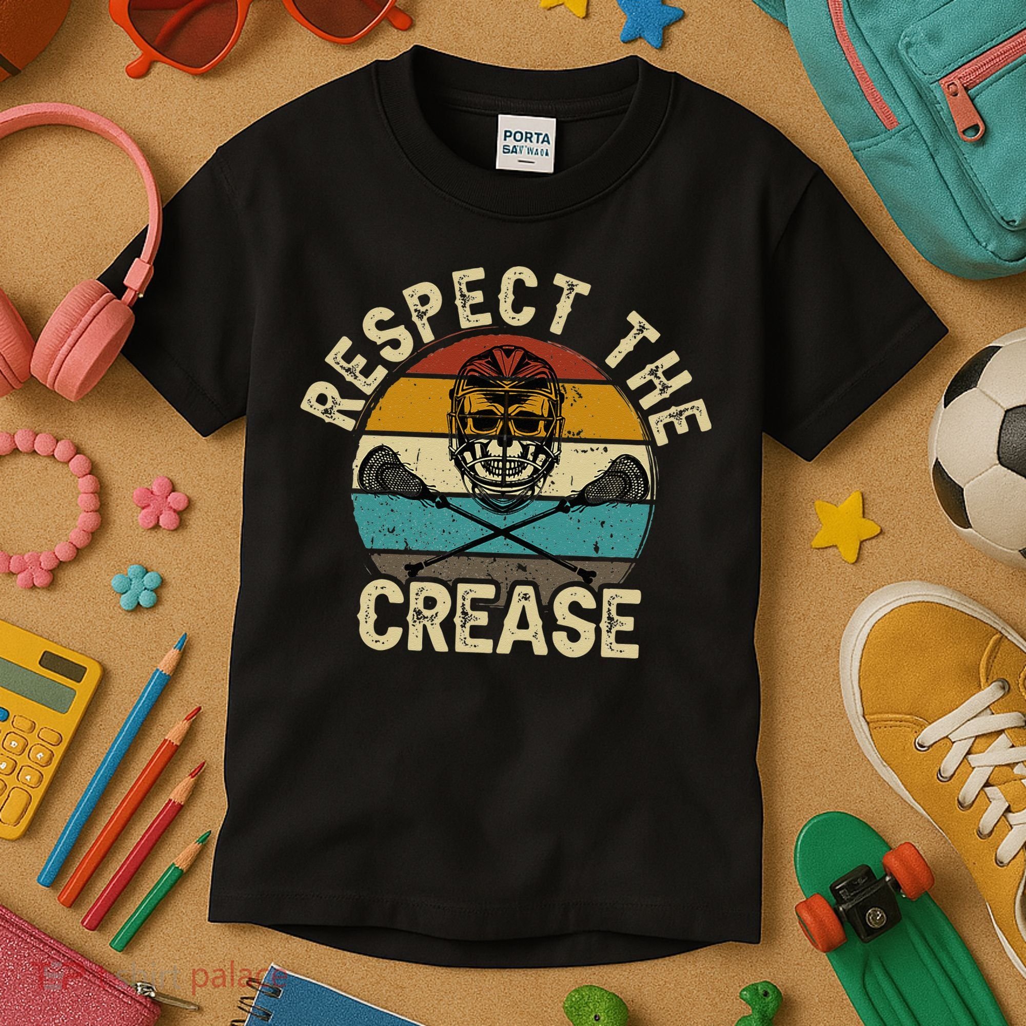 Respect the Crease Lacrosse Goalie Kids T-Shirt