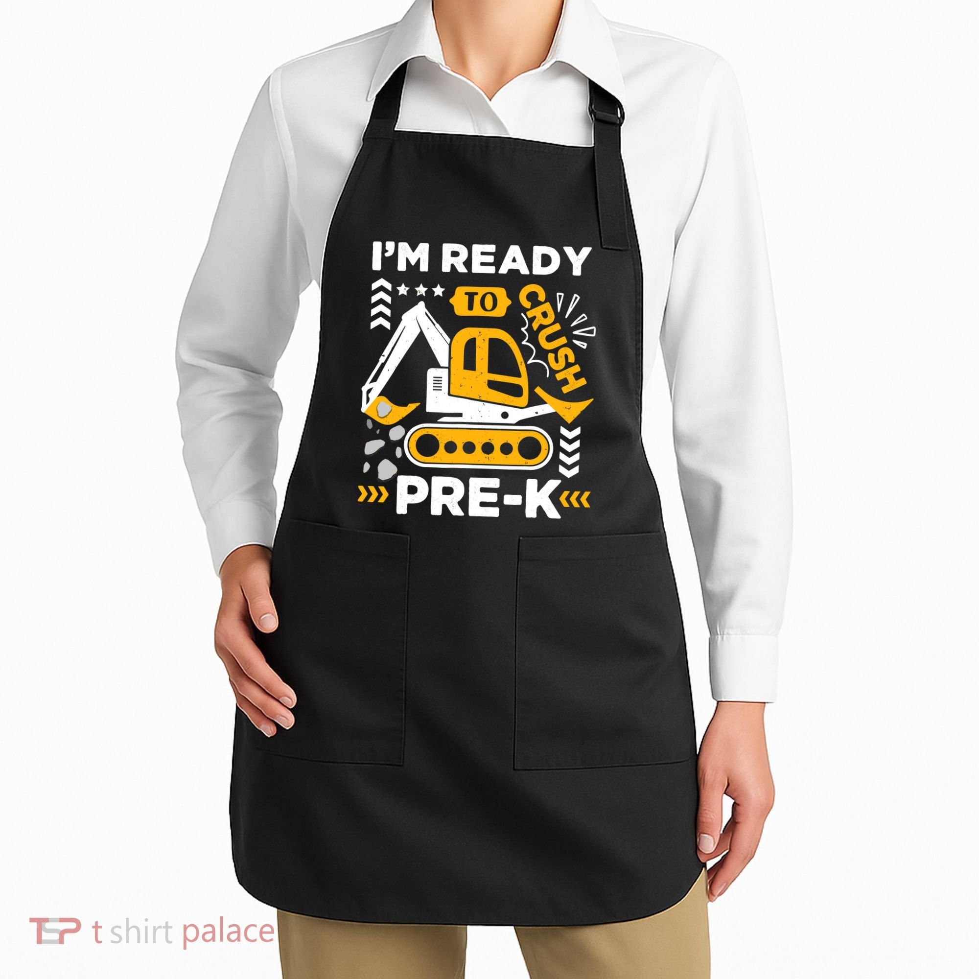 Ready To Crush Preschool Prek Construction Truck Boy Apron