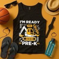 Ready To Crush Preschool Prek Construction Truck Boy Tank Top thumb 4