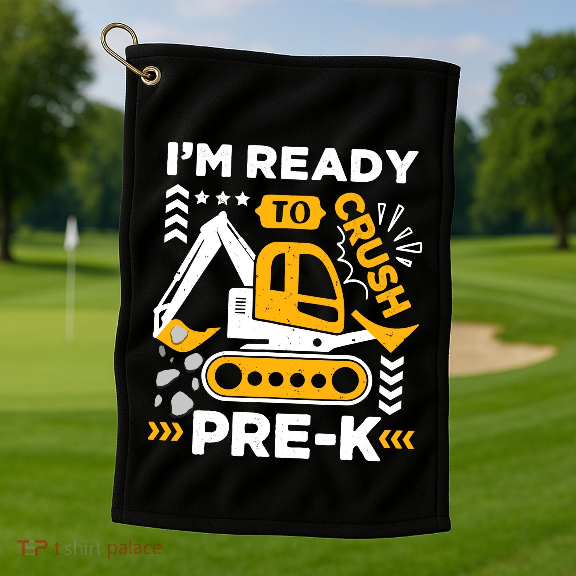 Ready To Crush Preschool Prek Construction Truck Boy Golf Towel