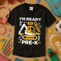 Ready To Crush Preschool Prek Construction Truck Boy Kids T-Shirt thumb 3