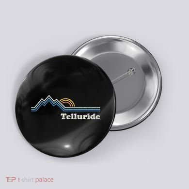 Retro Telluride Colorado Vintage Sunrise Mountains Button