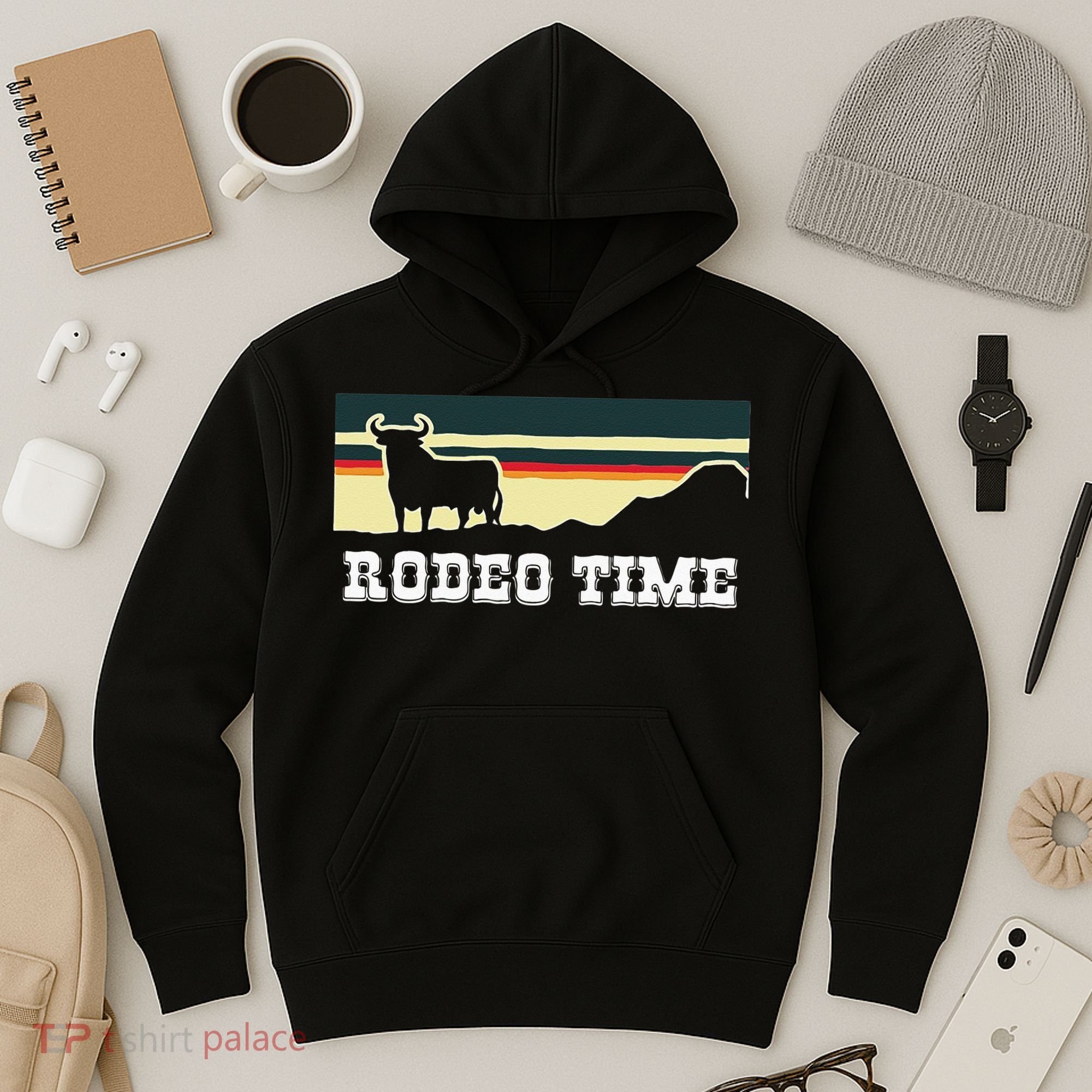 Rodeo Time Cowboy Wild West Cow Horseman Ranch Lasso Boots Hoodie