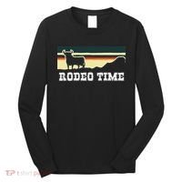 Rodeo Time Cowboy Wild West Cow Horseman Ranch Lasso Boots Long Sleeve Shirt thumb 0