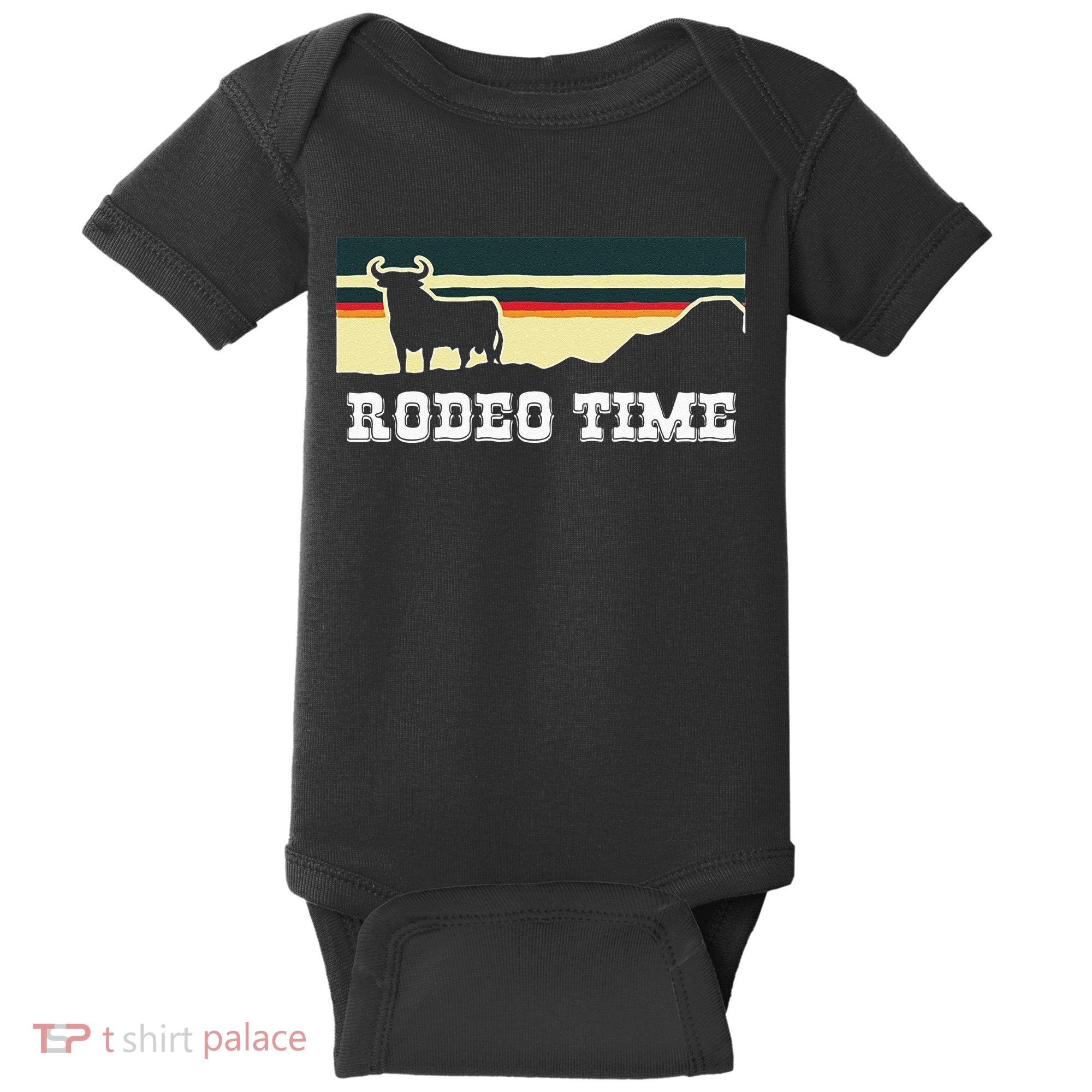 Rodeo Time Cowboy Wild West Cow Horseman Ranch Lasso Boots Baby Bodysuit