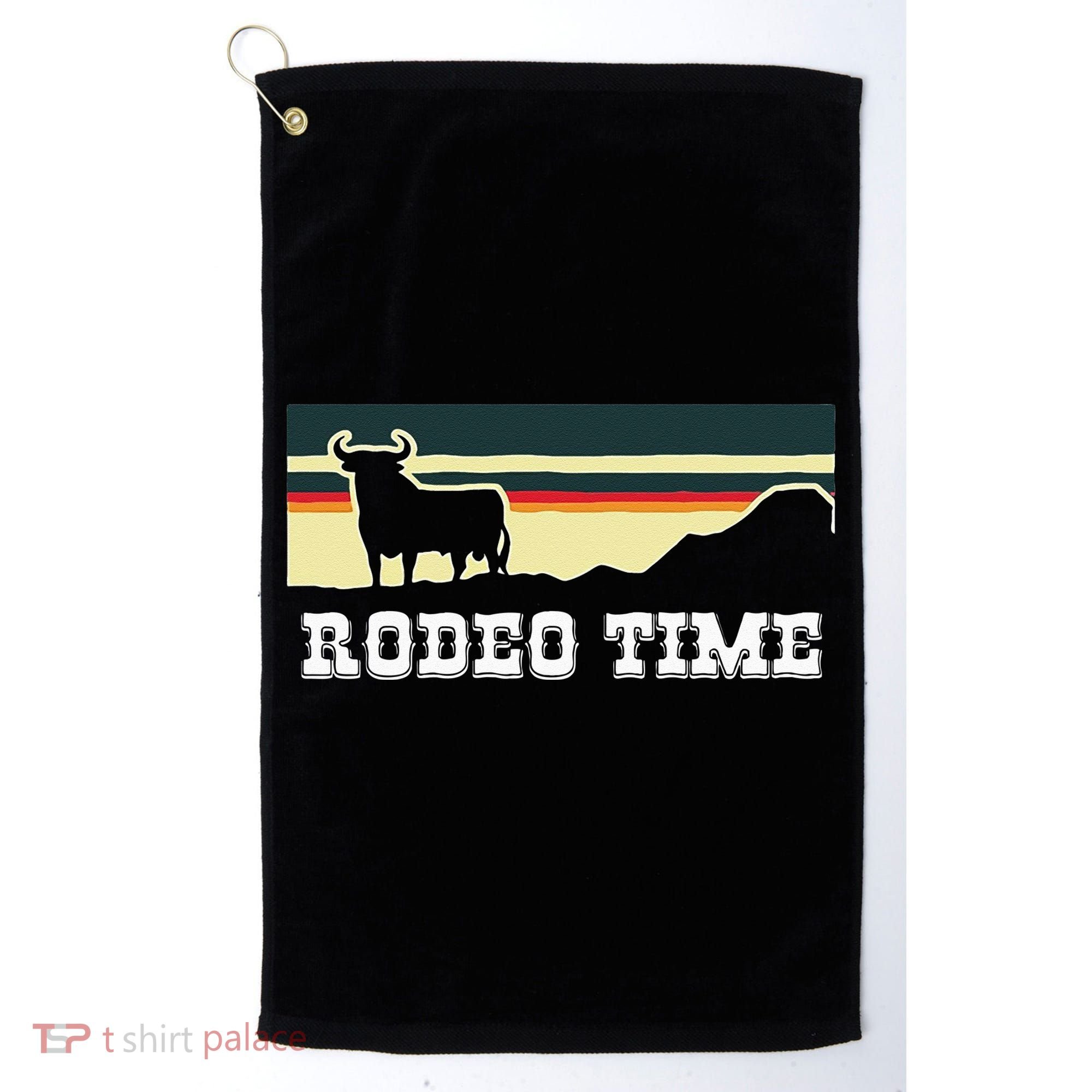 Rodeo Time Cowboy Wild West Cow Horseman Ranch Lasso Boots Golf Towel