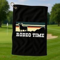 Rodeo Time Cowboy Wild West Cow Horseman Ranch Lasso Boots Golf Towel thumb 1