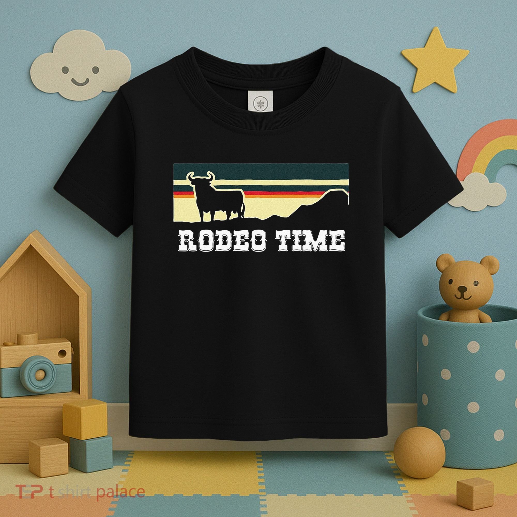 Rodeo Time Cowboy Wild West Cow Horseman Ranch Lasso Boots Toddler T-Shirt