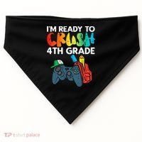 Ready To Crush 4th Grade Fourth Video Gamer First Day Boys USA-Made Doggie Bandana thumb 0