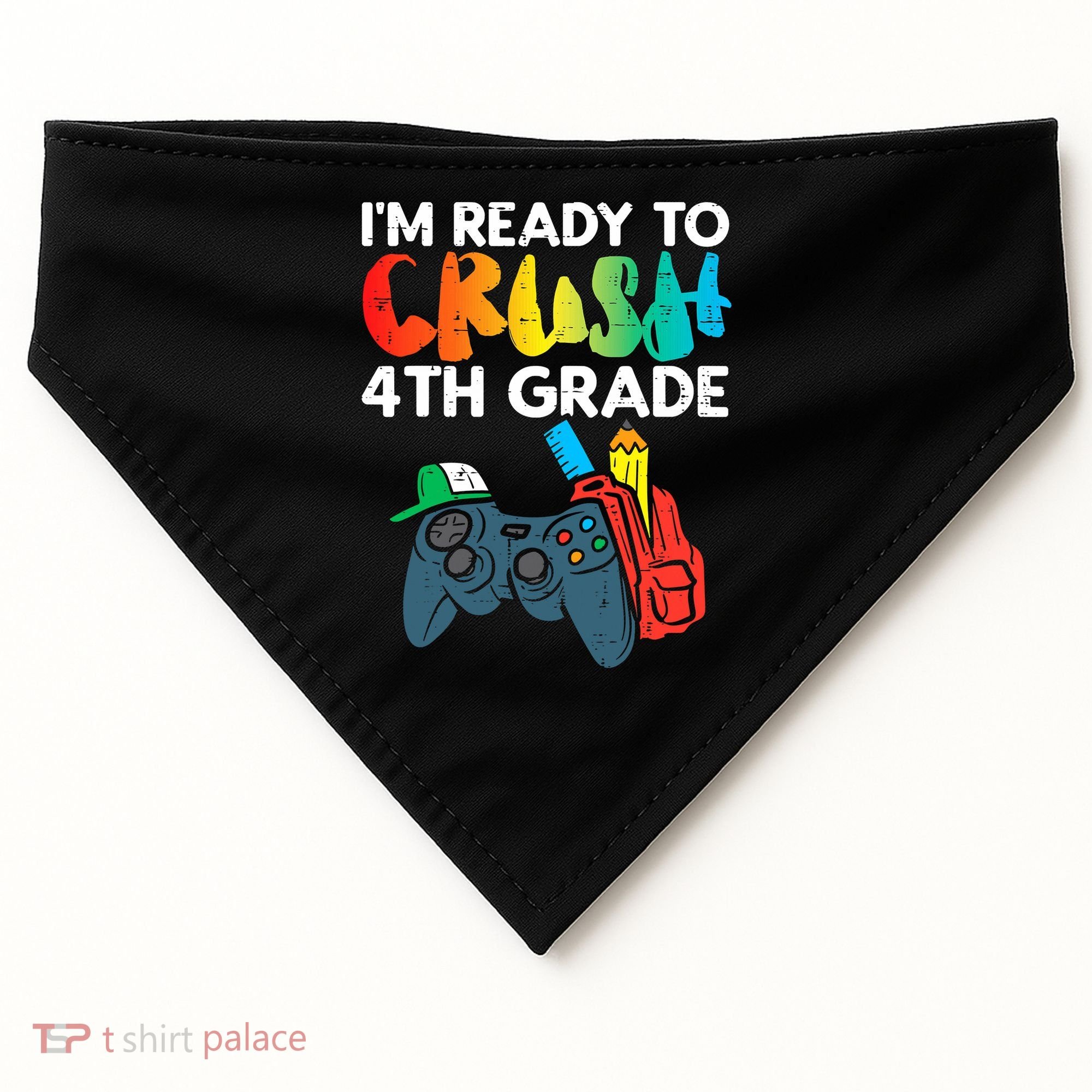 Ready To Crush 4th Grade Fourth Video Gamer First Day Boys USA-Made Doggie Bandana