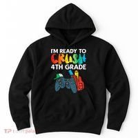 Ready To Crush 4th Grade Fourth Video Gamer First Day Boys Hoodie thumb 0