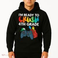 Ready To Crush 4th Grade Fourth Video Gamer First Day Boys Hoodie thumb 2