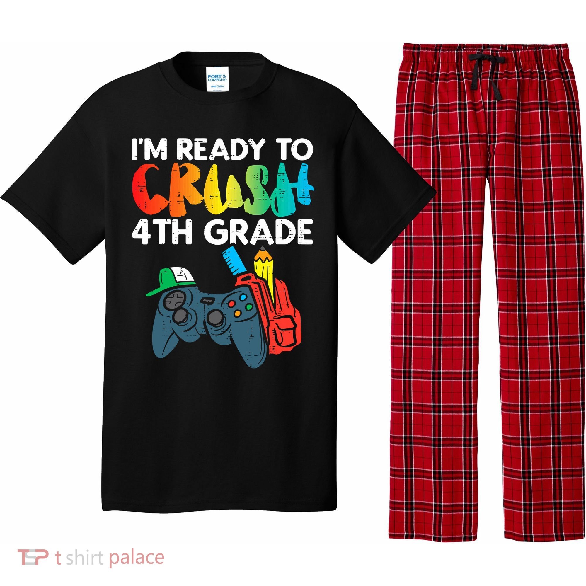 Ready To Crush 4th Grade Fourth Video Gamer First Day Boys Pajama Set