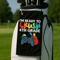 Ready To Crush 4th Grade Fourth Video Gamer First Day Boys Golf Towel thumb 2