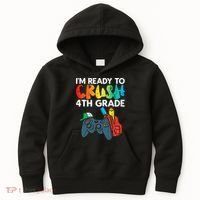 Ready To Crush 4th Grade Fourth Video Gamer First Day Boys Kids Hoodie thumb 0