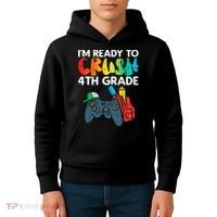 Ready To Crush 4th Grade Fourth Video Gamer First Day Boys Kids Hoodie thumb 4