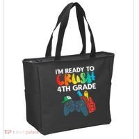 Ready To Crush 4th Grade Fourth Video Gamer First Day Boys Tote Bag thumb 2