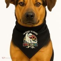 Ready To Crush First Grade 1st Day Of School Dinosaur USA-Made Doggie Bandana thumb 1