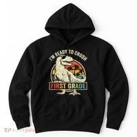 Ready To Crush First Grade 1st Day Of School Dinosaur Hoodie thumb 0