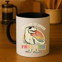 Ready To Crush First Grade 1st Day Of School Dinosaur Coffee Mug thumb 4