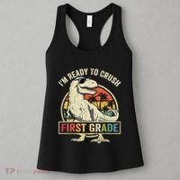 Ready To Crush First Grade 1st Day Of School Dinosaur Women's Tank Top thumb 3