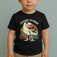 Ready To Crush First Grade 1st Day Of School Dinosaur Toddler T-Shirt thumb 2