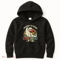 Ready To Crush First Grade 1st Day Of School Dinosaur Kids Hoodie thumb 0