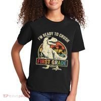 Ready To Crush First Grade 1st Day Of School Dinosaur Kids T-Shirt thumb 2
