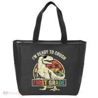 Ready To Crush First Grade 1st Day Of School Dinosaur Tote Bag thumb 0