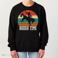 Rodeo Time Cowboy Wranglers Bucking Horse Retro Sunset Women's Sweatshirt thumb 0