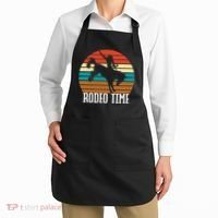 Rodeo Time Cowboy Wranglers Bucking Horse Retro Sunset Apron thumb 2