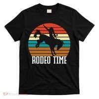 Rodeo Time Cowboy Wranglers Bucking Horse Retro Sunset T-Shirt thumb 0