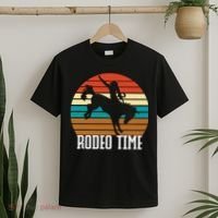Rodeo Time Cowboy Wranglers Bucking Horse Retro Sunset T-Shirt thumb 2