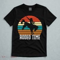 Rodeo Time Cowboy Wranglers Bucking Horse Retro Sunset T-Shirt thumb 5