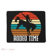 Rodeo Time Cowboy Wranglers Bucking Horse Retro Sunset Mousepad thumb 0
