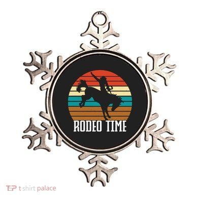 Rodeo Time Cowboy Wranglers Bucking Horse Retro Sunset Ornament