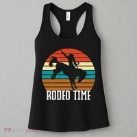 Rodeo Time Cowboy Wranglers Bucking Horse Retro Sunset Women's Tank Top thumb 3
