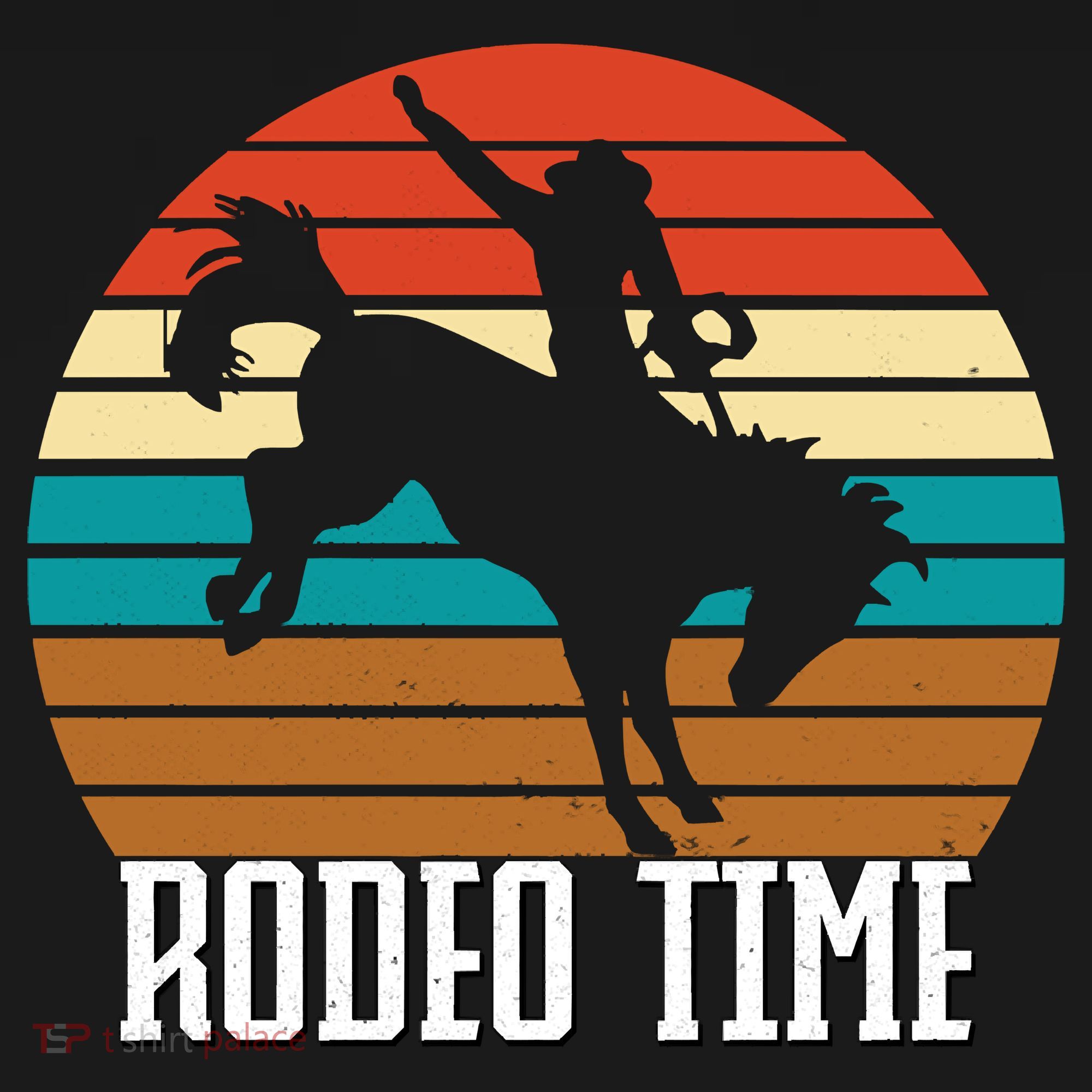 Rodeo Time Cowboy Wranglers Bucking Horse Retro Sunset Baby Bodysuit