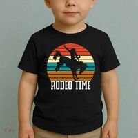 Rodeo Time Cowboy Wranglers Bucking Horse Retro Sunset Toddler T-Shirt thumb 2