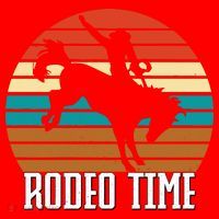 Rodeo Time Cowboy Wranglers Bucking Horse Retro Sunset Santa Hat thumb 1