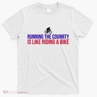 Running The Country Is Like Riding A Bike Joe Biden Funny T-Shirt thumb 0