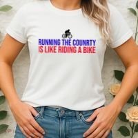 Running The Country Is Like Riding A Bike Joe Biden Funny Women's T-Shirt thumb 2