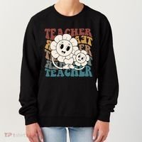 Retro Teacher Cute Gift Sunflower Heart Women's Sweatshirt thumb 0