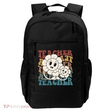 Retro Teacher Cute Gift Sunflower Heart Backpack